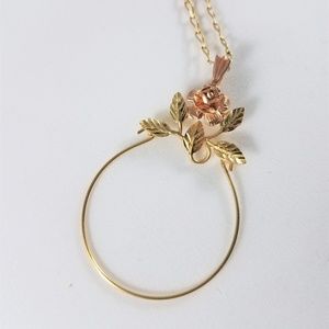 Rose Charm Holder 14K Rose Gold & Yellow Gold